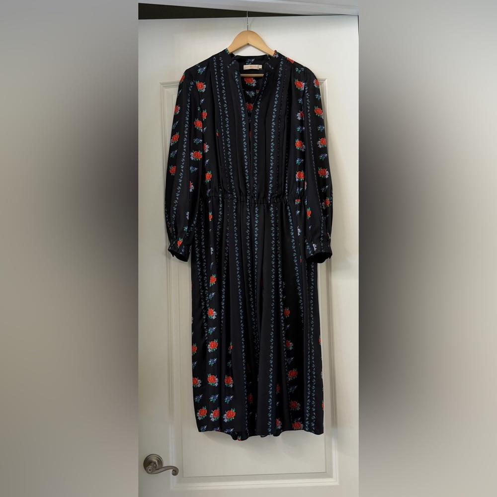 Tory Burch Black Dress with Red Floral Accents
